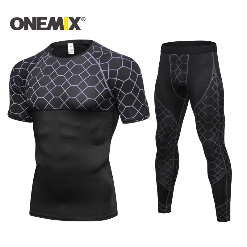 ONEMIX новые быстросохнущие мужские спортивные костюмы с коротким рукавом для