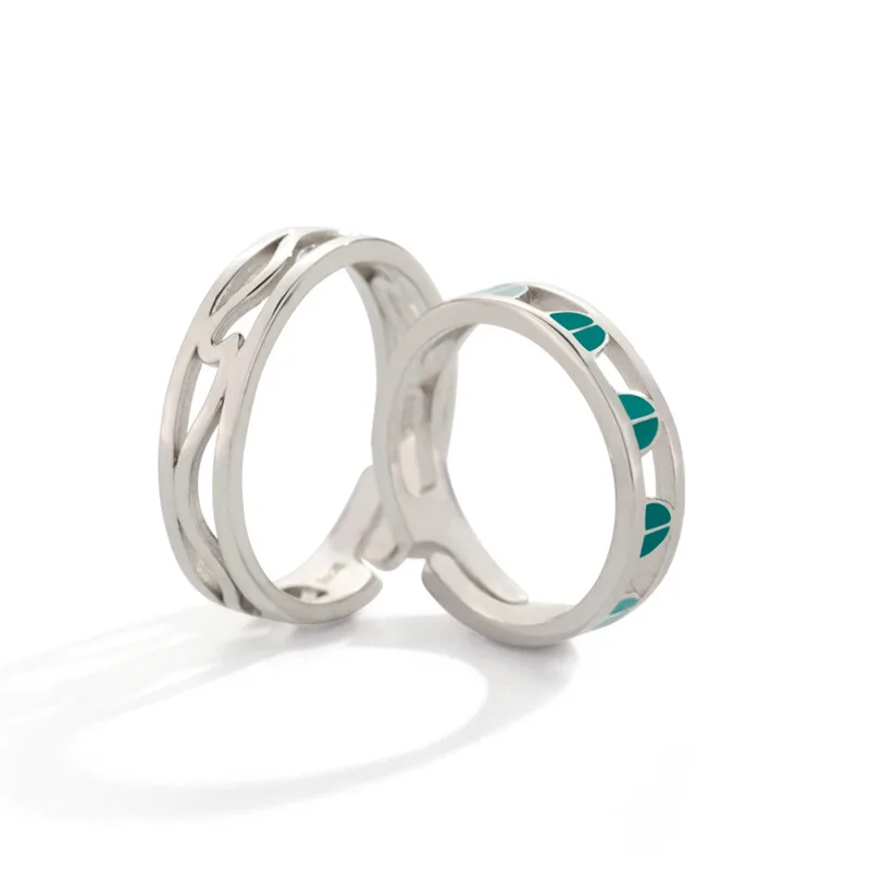 Silvology 925 Sterling Silver Original Window Couple Rings Creative Elegant Male Female Open Festival Jewelry | Украшения и