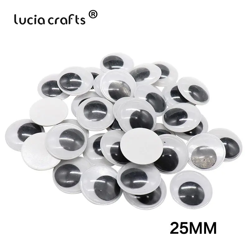 25mm 48pcs 5/7/8/10/12/15/20/25/30/35/40 мм Пластиковые волнистые игрушечные глаза для игрушек аксессуар(с самоклеющейся) K0804 - Цвет: 25mm 48pcs