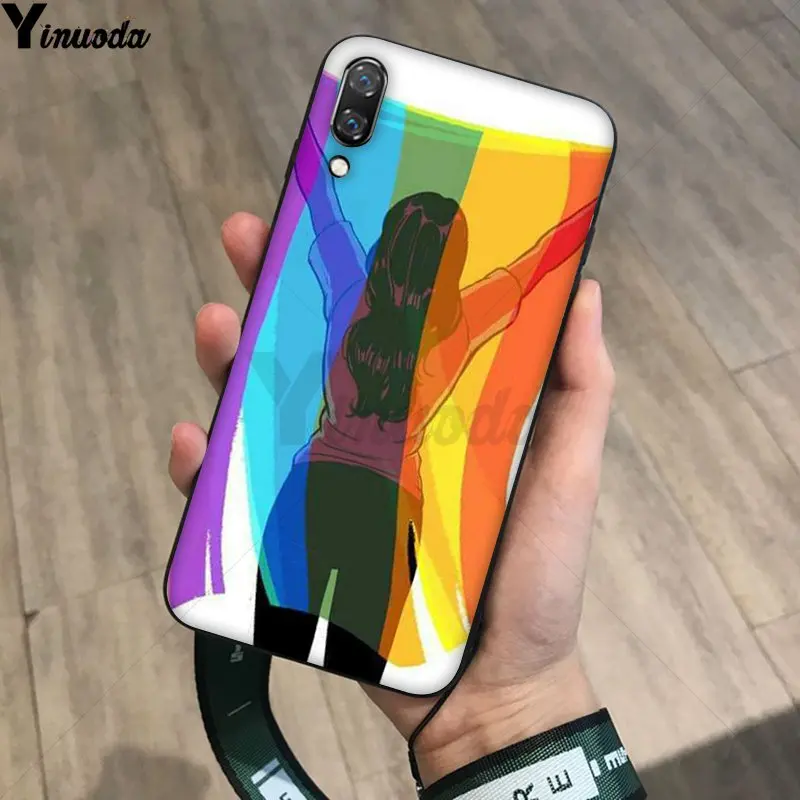 Yinuoda гей лесбиянок ЛГБТ Радуга Прайд черный чехол для телефона Huawei P20Lite P10 Plus Mate10Lite