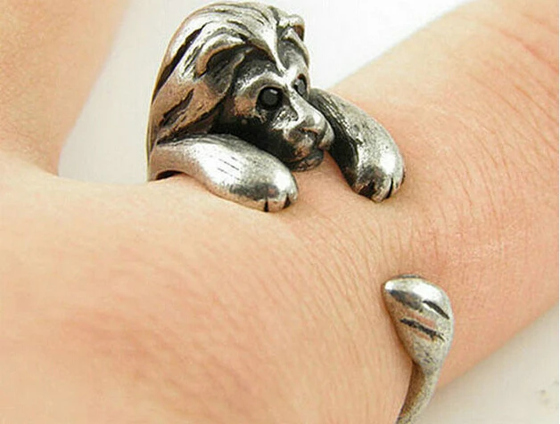 Newest Listed Lion Ring Women's Retro Burnished Animal Jewelry Adjustable Free Size Wrap Black Crystal | Украшения и