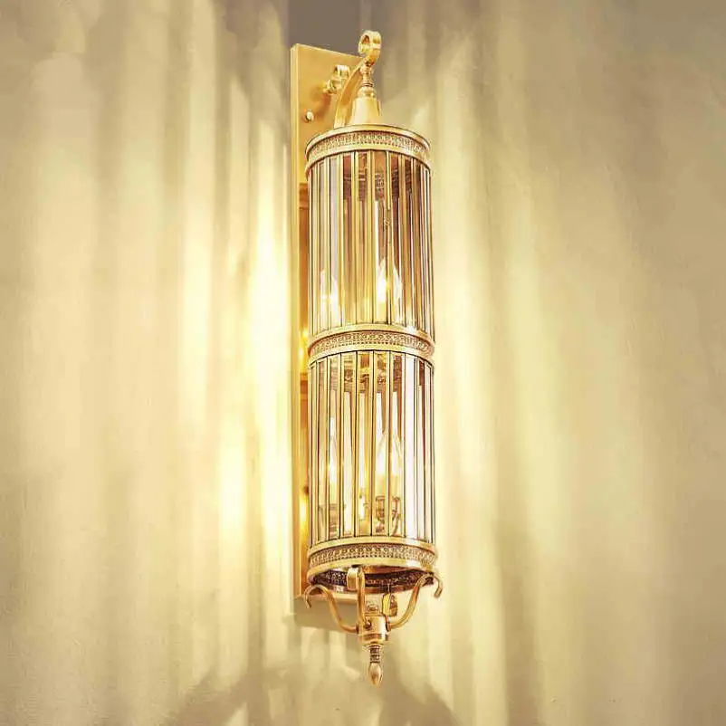 Огромный вертикальный настенный светильник длиной 100 см современные медные