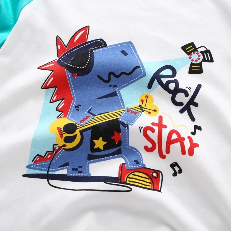 

New Cotton Kids T-Shirt Children Summer Short Sleeve T-Shirts for Girls Clothes Dinosaur Printed Baby T Shirt Toddler Tops 1-6M