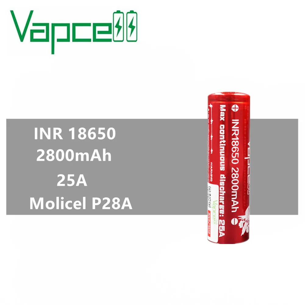 1 шт. оригинальный vaper cell Vapcell INR 18650 аккумулятор 2800 мАч 25A Molicel P28A 3 7 в качественные