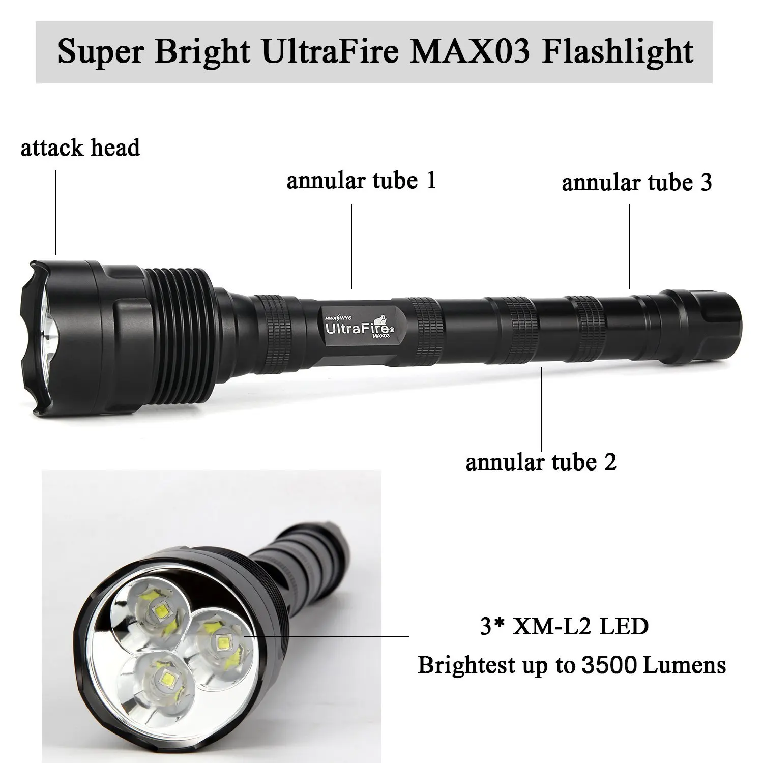 Светодиодный фонарик UltraFire CREE XM L2 фонарь Охотничий Тактический переключатель