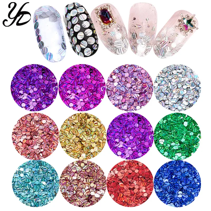 Яркие блестящие круглые ультратонкие блестки Yiday 3D зеркальные Блестки для