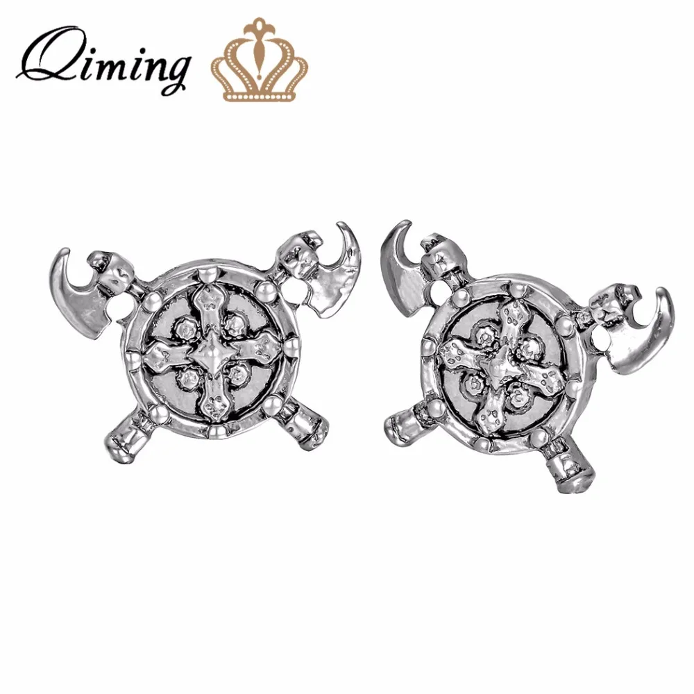 QIMING новые серьги с топором мужские и славянские ювелирные изделия символ
