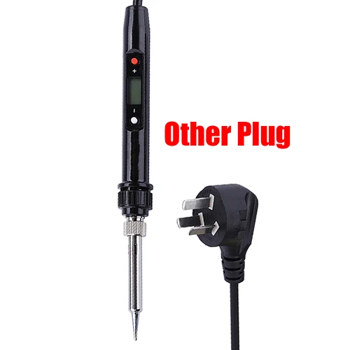 Black other Plug Цифровой паяльник с ЖК-дисплеем, 80 Вт, 220 В, с регулятором температуры 180~ 480 ℃, припой, оловянный сварочный Утюг Fer a Souder, инструменты для самостоятельной пайки - Цвет: Black other Plug