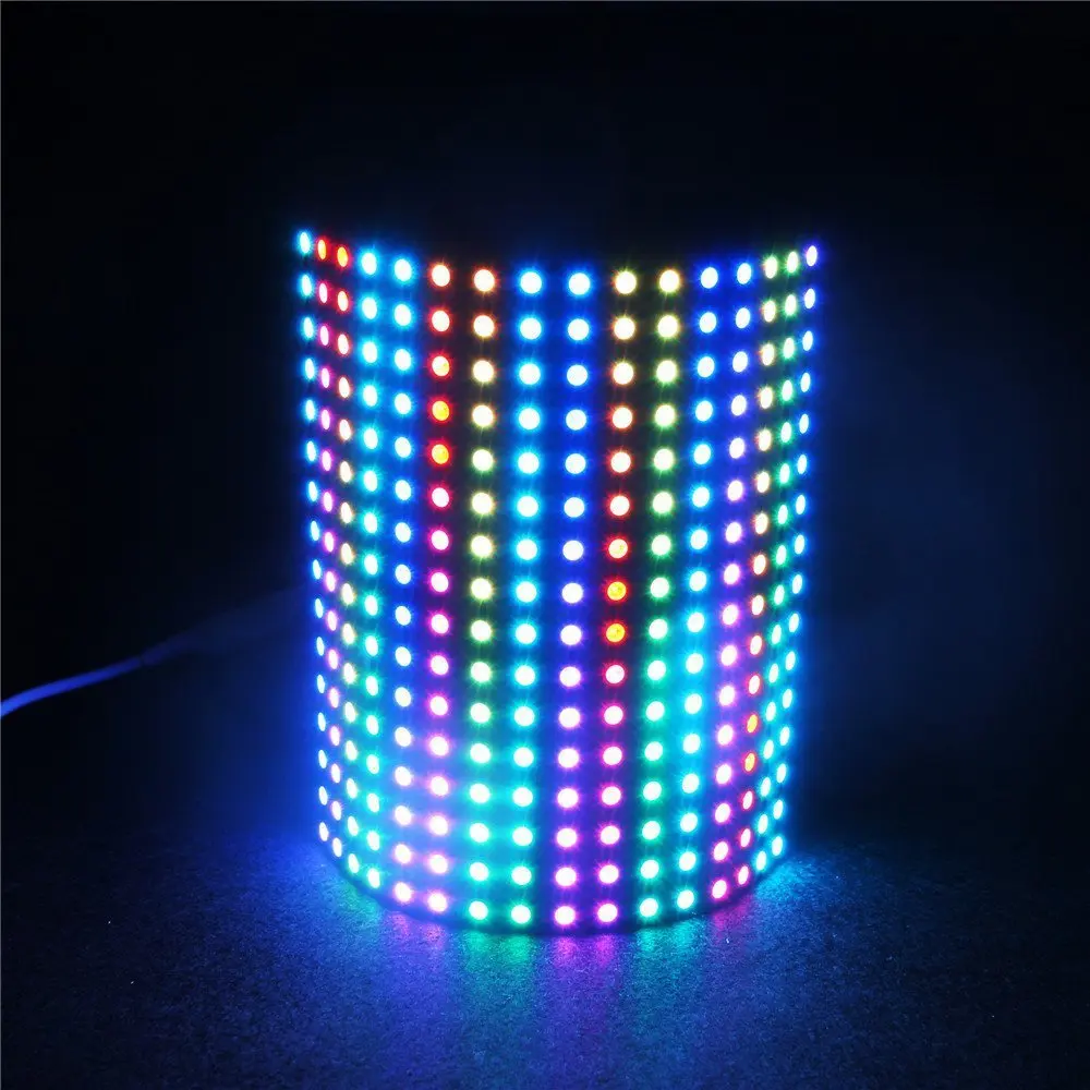 Светодиодный гибкий полноцветный пиксельный экран ws2812b SK6812 матричный rgb экран мягкий экран 8x8 8x32 16*16