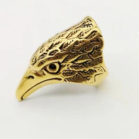 high quality big eagle head rings antique color stainless steel biker cool eagle rings for men jewelry bkrg0003