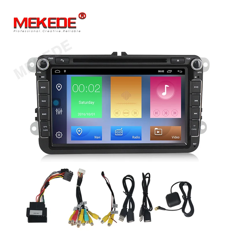 Android 10 2 + 32G четырехъядерный автомобильный DVD GPS навигатор для Volkswagen polo golf passat tiguan