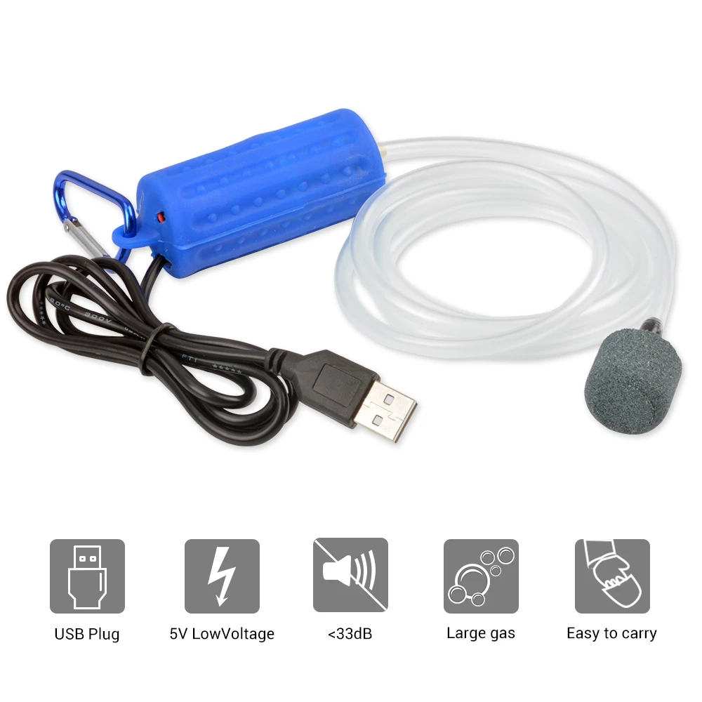 NICREW Портативный миниатюрный аквариум с USB Аквариум кислорода воздуха насос Mute энергосбережения поставки водных Террариум аквариум аксессуары