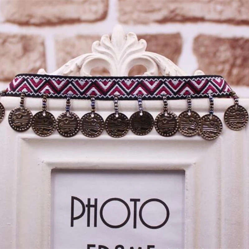 1 ярд Этническая медь кисточка отделка африканским кружевом богемный хлопок