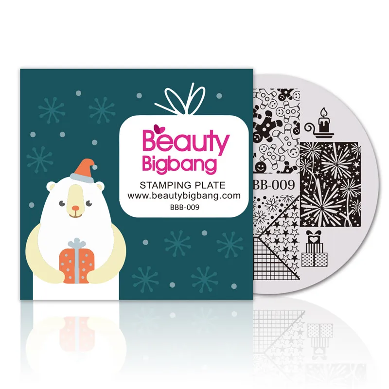 BeautyBigBang 5 см круглые пластины для стемпинга ногтей Рождественская пластина с