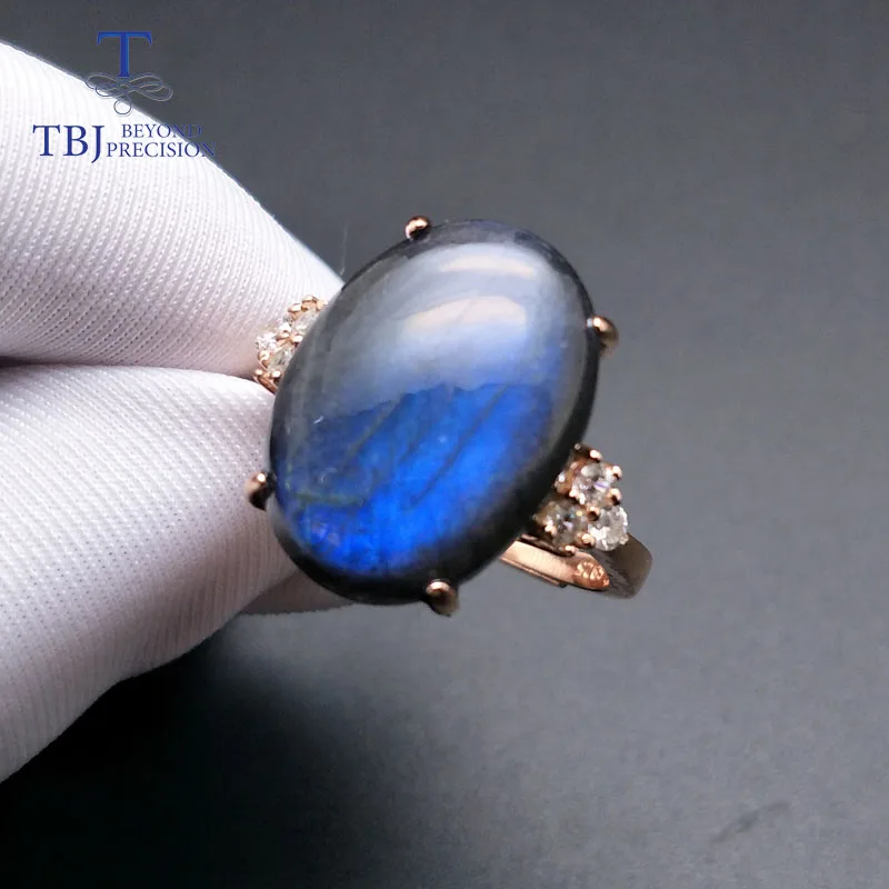 Женские кольца из Лабрадорита TBJ ювелирные украшения с овальными драгоценными