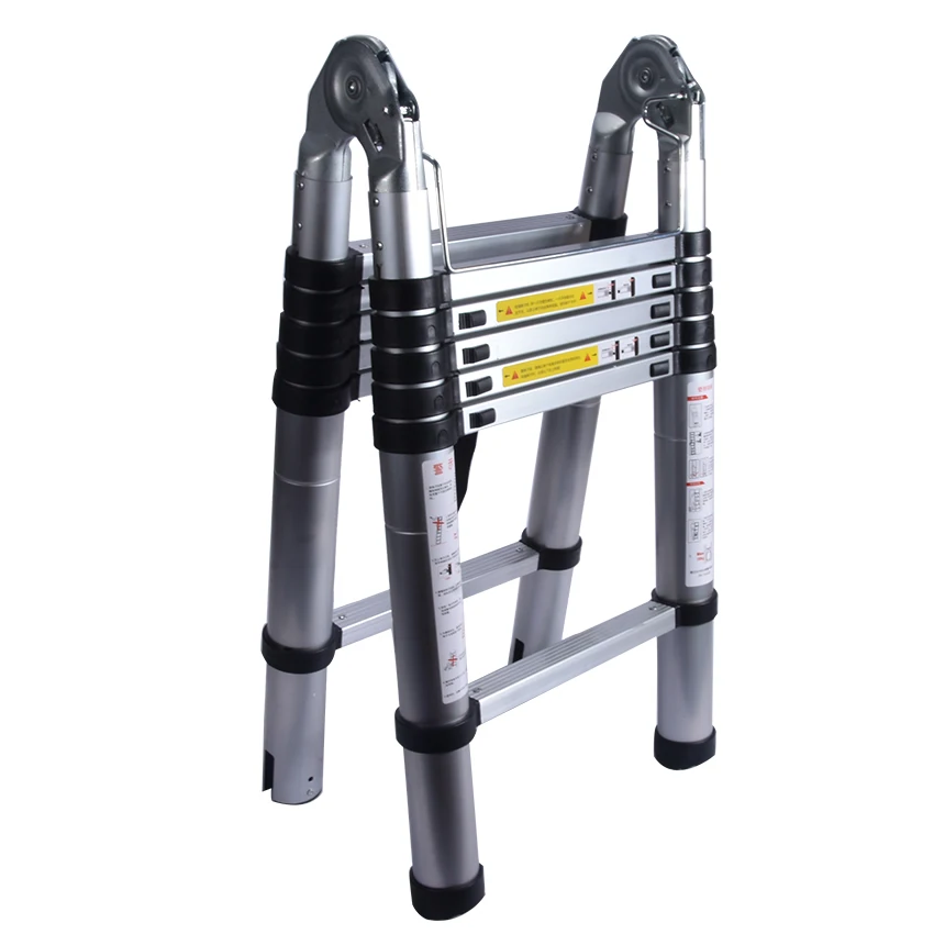 1.9M+1.9M Telescopic Ladder Thickening Alloy Aluminum Doorway&herringbone RetractableLadder Multifunctional Portable Ladder