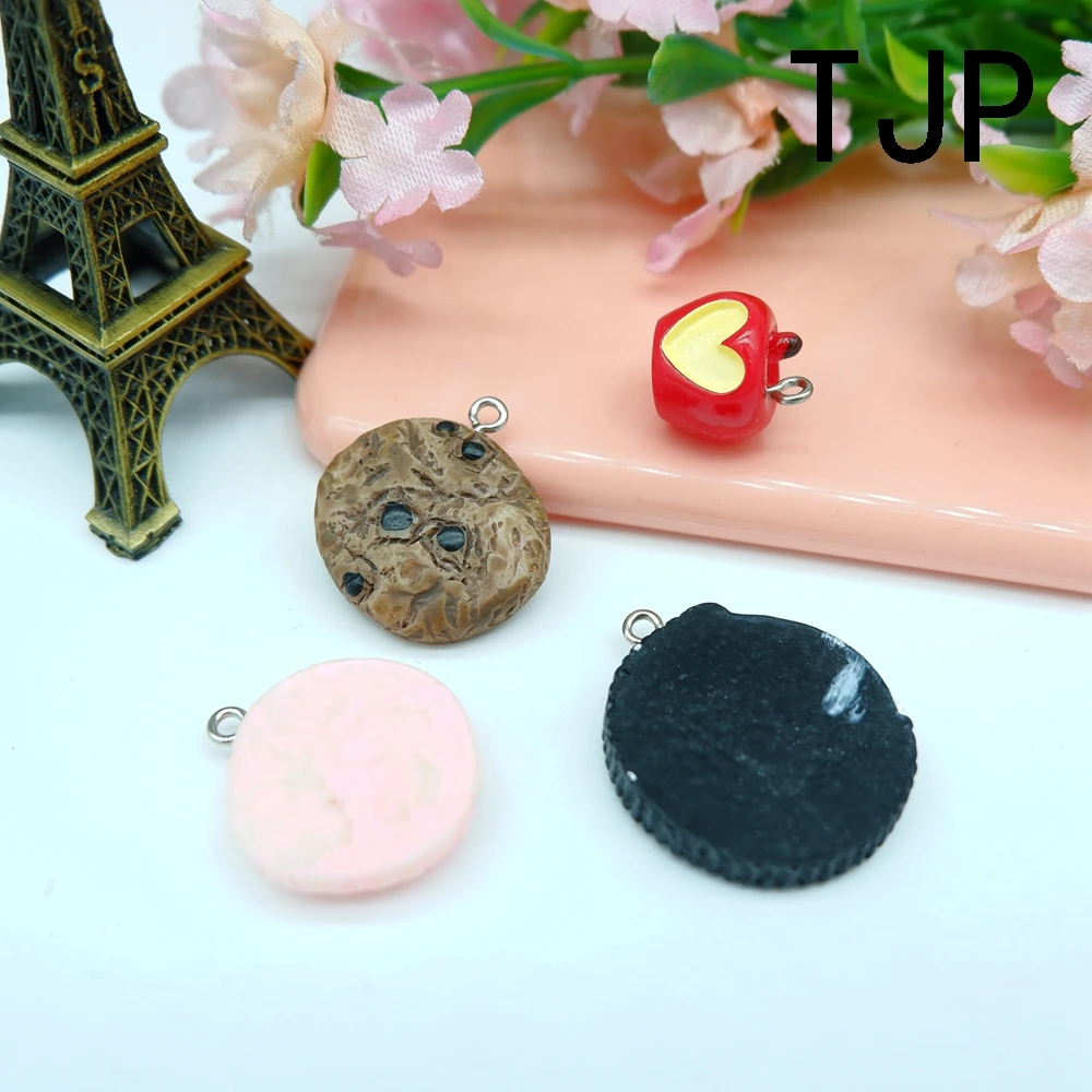 Kawaii Biscuits Oreo apple Charms Pendants for DIY decoration bracelets necklace earring key chain Jewelry Making | Украшения и