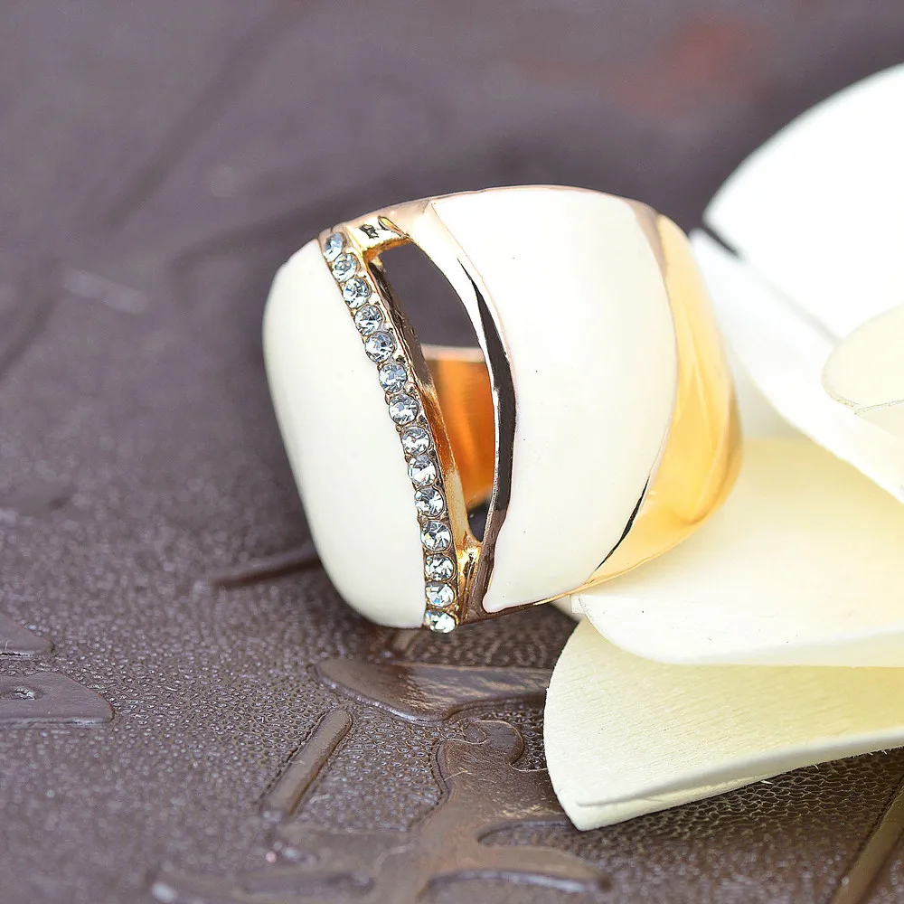 Женские кольца с ручной росписью золотого цвета Черная пятница Рождественская