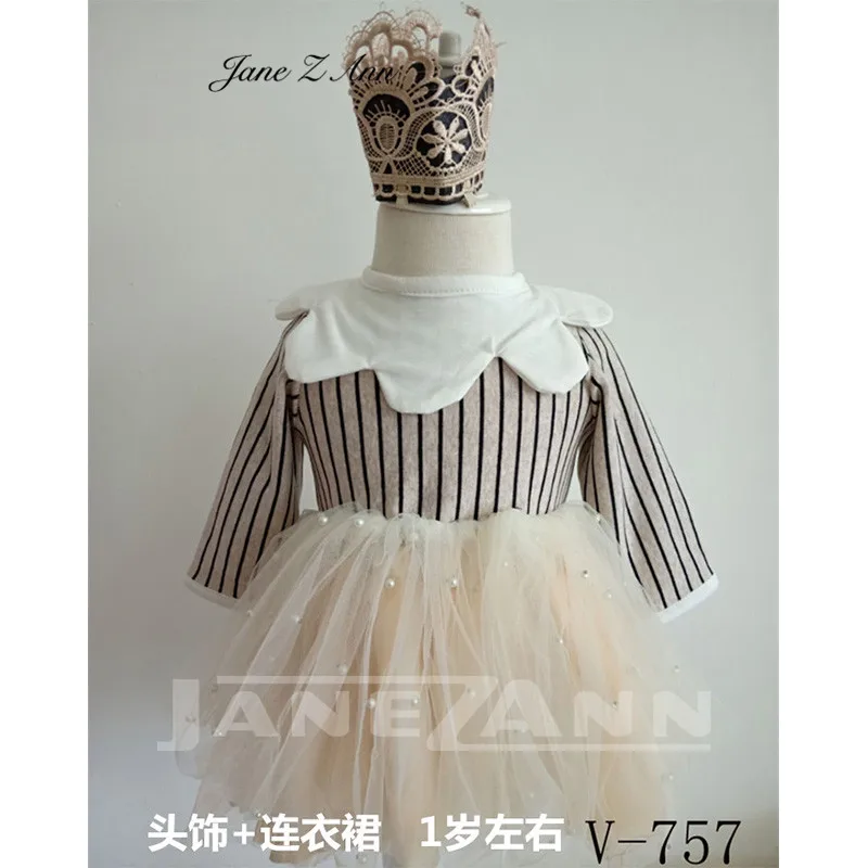 V-757 Jane Z Ann/детская одежда для фотосъемки; костюм для малышей от 6 месяцев до 1 года; студийная одежда принцессы с изображением кролика и кота - Цвет: V-757