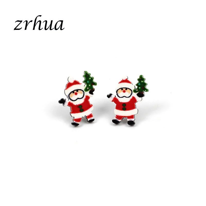 ZRHUA новые модные женские милые серьги-гвоздики со снеговиком на Рождество и Хэллоуин для женщин и девочек, модные ювелирные изделия, милые аксессуары для девочек