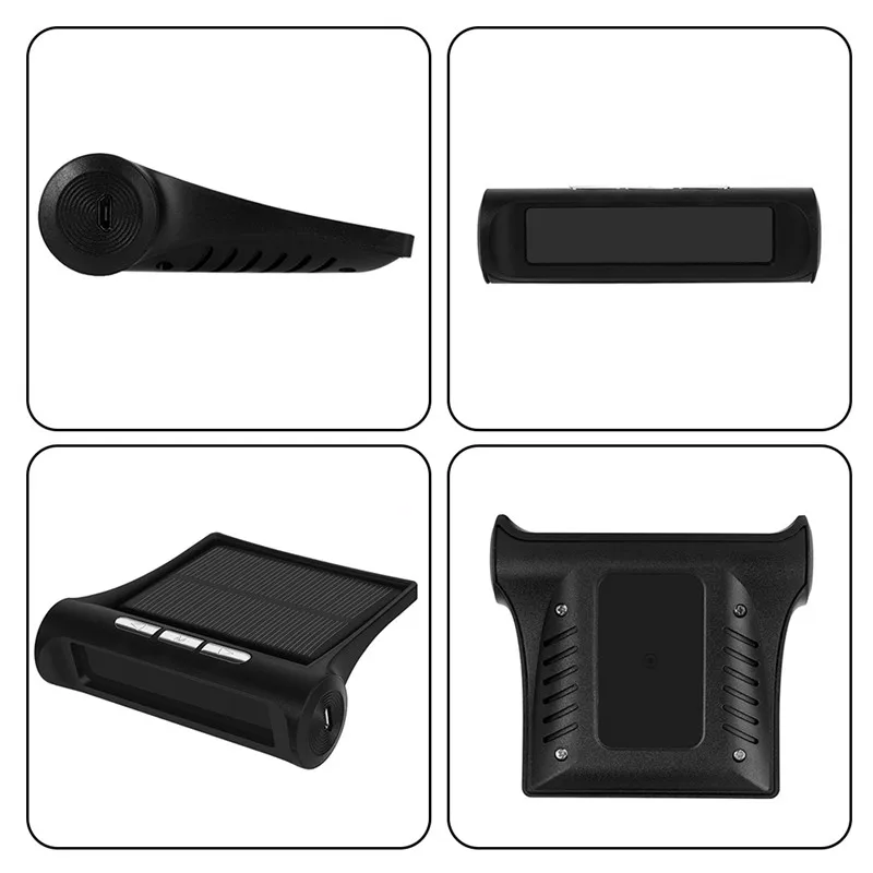 

TPMS Tire Pressure Monitoring System Solar Power Universal Wireless Car Alarm System with 4 External Sensors Real-time Displays