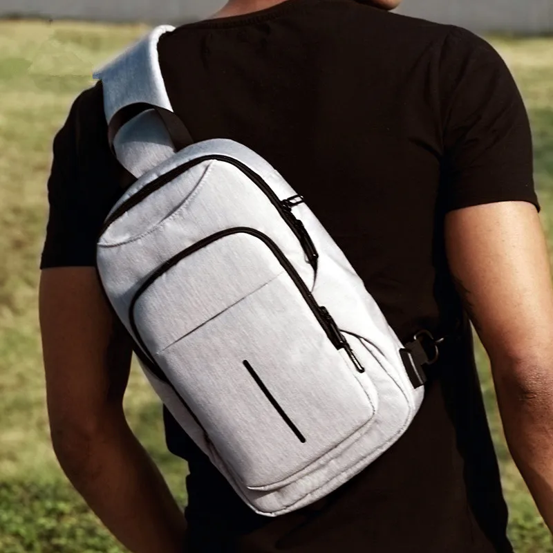 Новые мужские сумки на груди с usb зарядкой непромокаемые Оксфордские через плечо