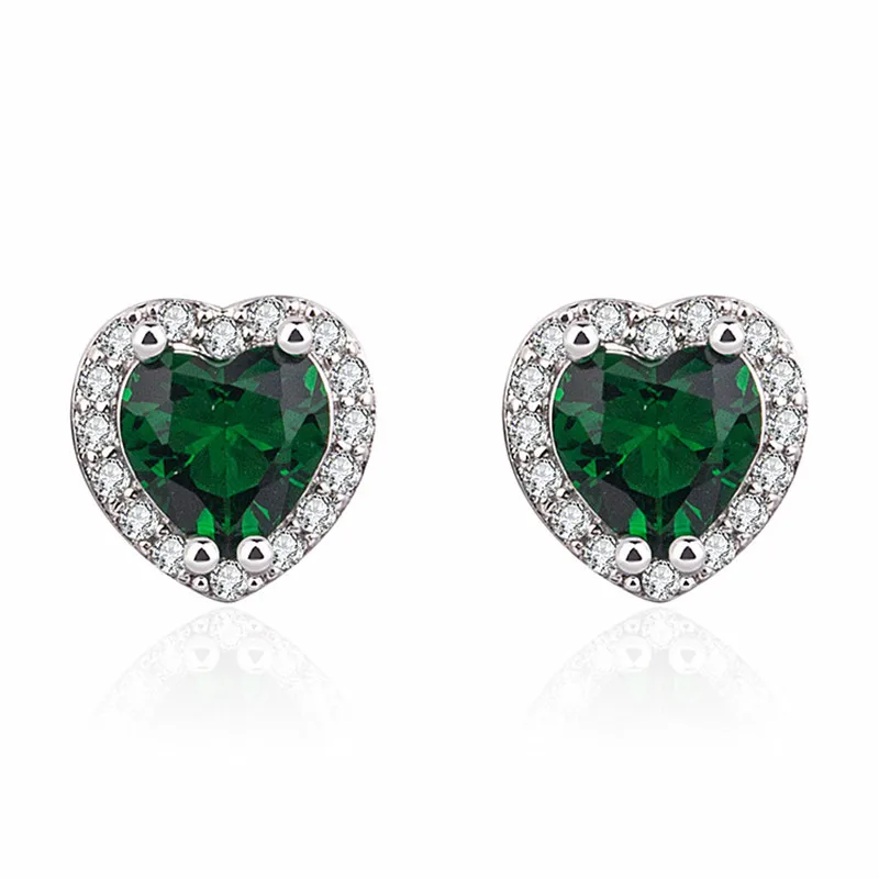 Изысканные серебряные серьги с кристаллами красного зеленого цвета цирконием