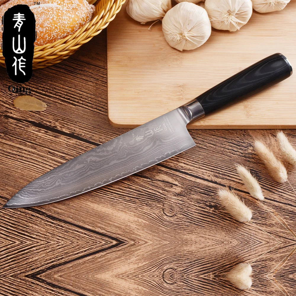 QING дамасский набор кухонных ножей 8 &quot8&quot 7 &quot5&quot 3 5 &quotшеф повара нарезки сантоку