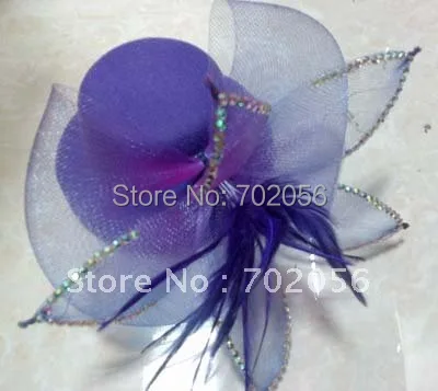 Модная Вуалетка с вуалью и перьями меховая булавкой головной убор зажимом для