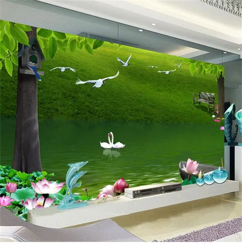 3d комната фото обои на заказ росписи нетканые настенные стикеры зеленая трава