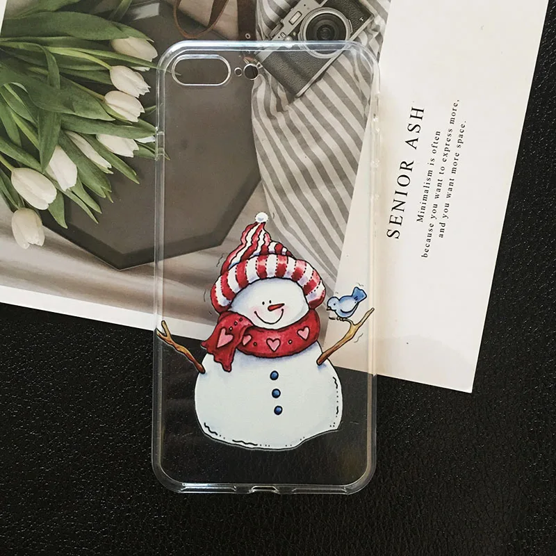 Год Рождество милый Санта Клаус Лось Снеговик телефон чехол для Samsung A50 A70 S10 S8 S9 Plus S7 A6 A9 A7 ТПУ силиконовый чехол