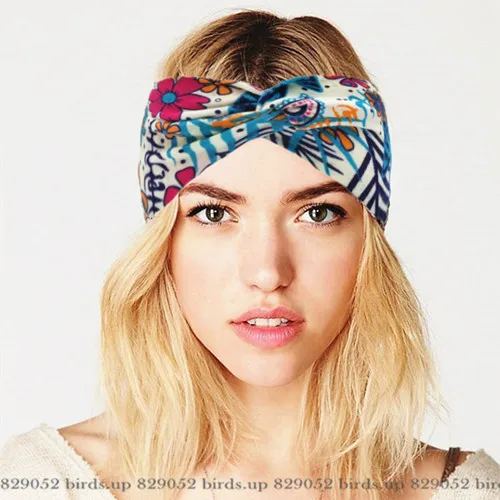 Boho хлопок твист повязки на голову для женщин Эластичный Тюрбан повязка на голову спортивная повязка на голову аксессуары для волос для девушек аксессуары для улицы - Цвет: BA28