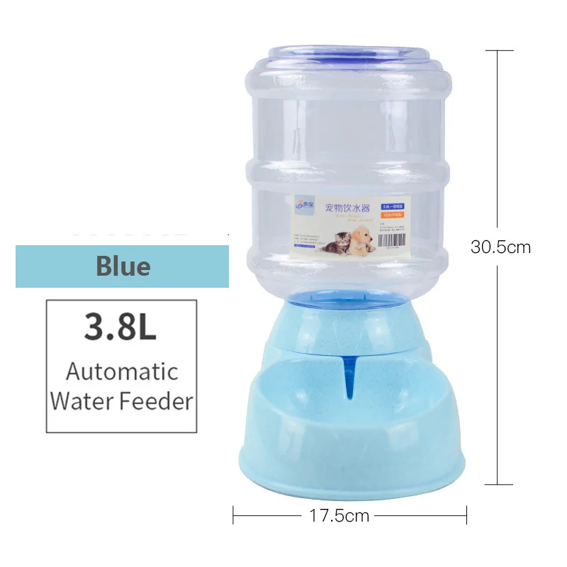 Blue Water Feeder Новейшая 3.8л автокормушка для домашних животных пластиковая бутылка для воды для собак большая емкость диспенсер для еды миска для питомца товары для домашних животных - Цвет: Blue Water Feeder