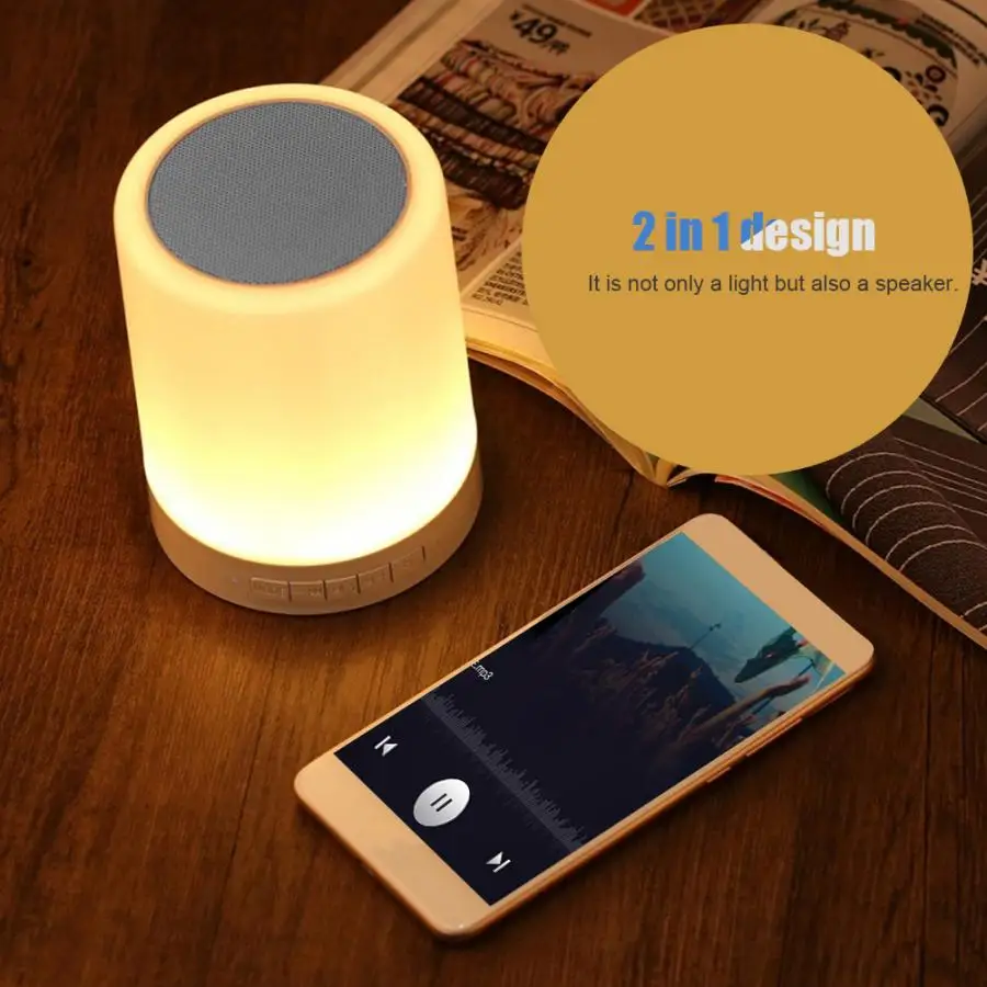 Беспроводной Bluetooth 4 1 динамик светодиодный свет два в одном низкое искажение