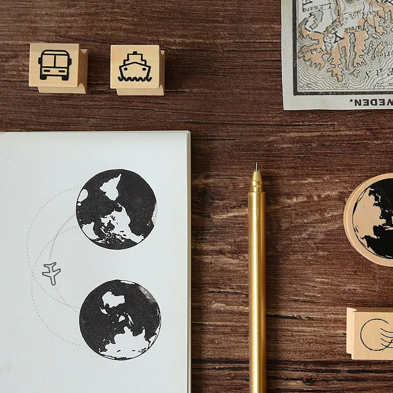 1 шт. серия креативных путешествий деревянный штамп сделай сам ручная наклейка