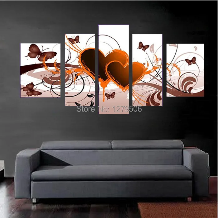 100% картина маслом ручная роспись панель картин любовь сердце на холсте для