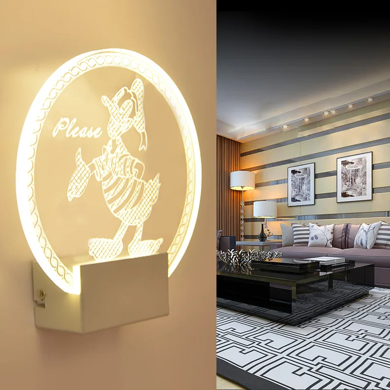 Акриловые светодиодные настенные лампы Дональд светильник в виде утки