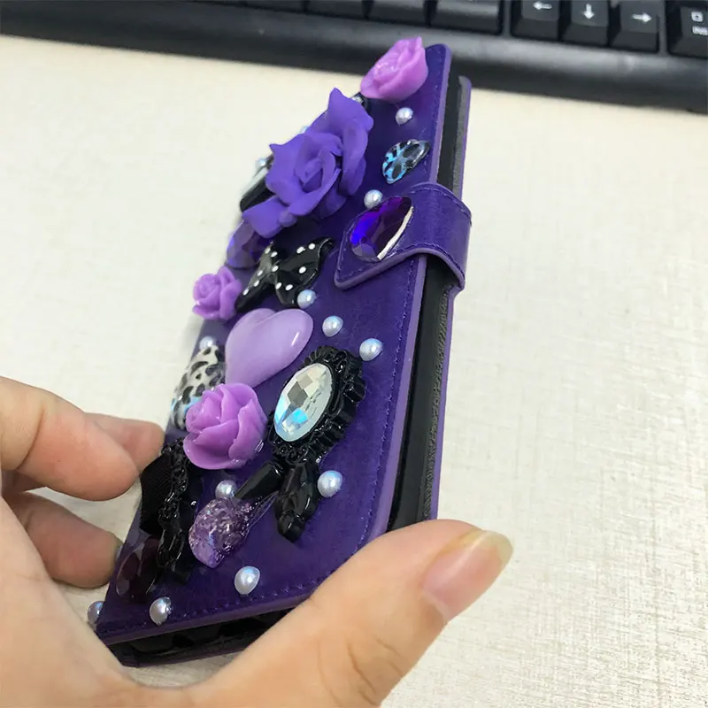 XINGDUO 3D Цветы Стразы кожаный бумажник чехол Чехол для samsung Galaxy S4/S5/S6/S6 Edge/S7/S7 Edge/S8/S8 Плюс/S10 5G/M10/M20