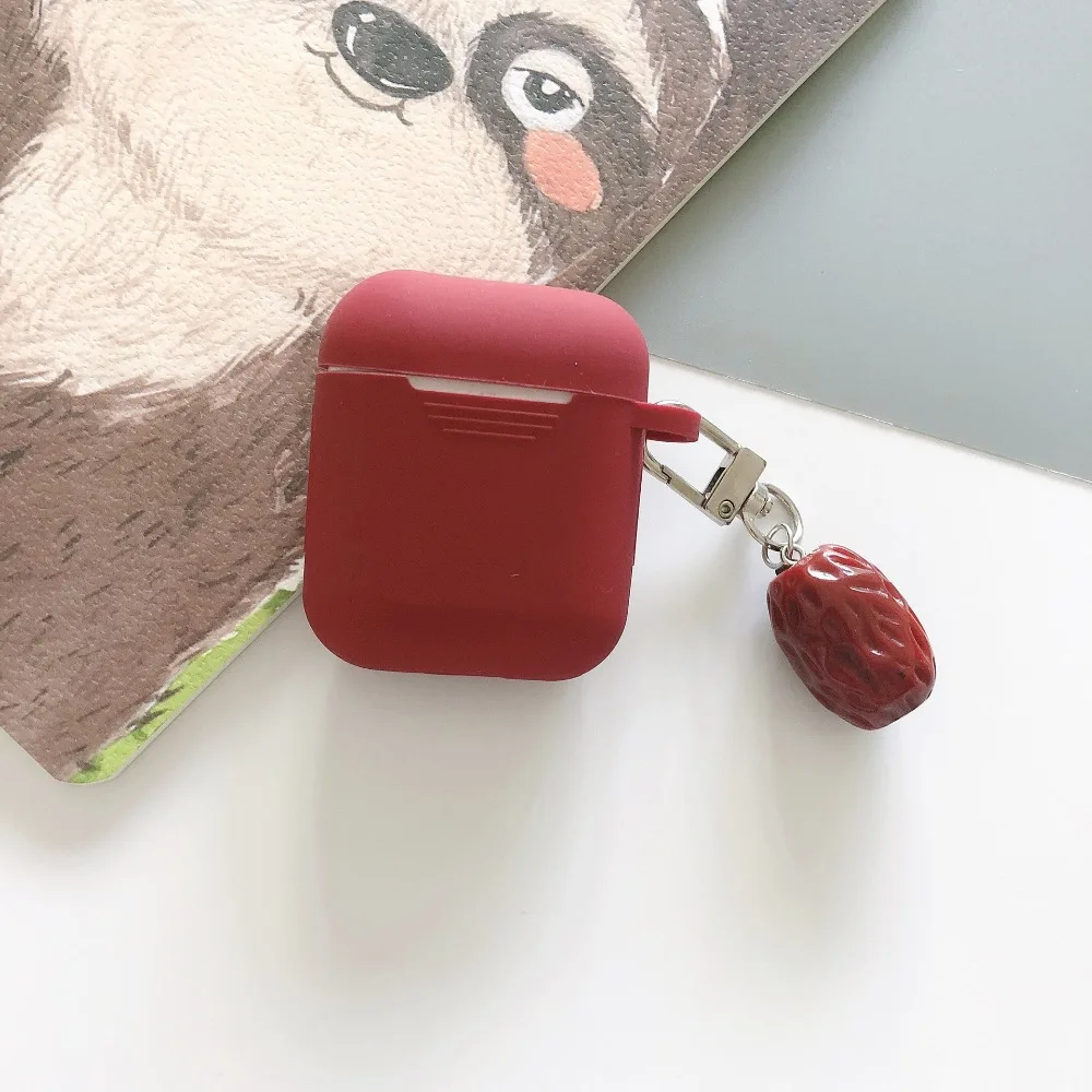 Имитация апельсин банан клубника арбуз дуриан сладкий картофель брелок с Airpods Bluetooth наушники силиконовый чехол
