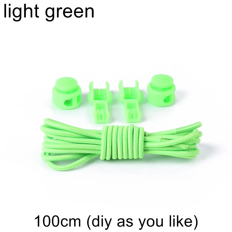 light green 1 пара фиксаторов шнурков эластичный без галстука фиксирующий башмак шнурки эластичные шнурки для кроссовок шнурки Z005 - Цвет: light green