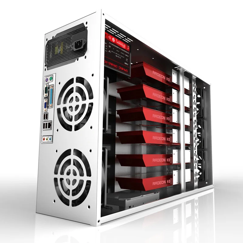 Чехол для майнинга корпус графического процессора ATX 4u 6/8 эфириума биткоинов