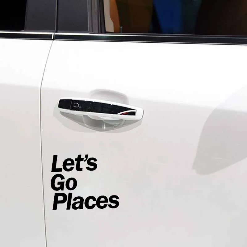 QYPF 13CM*10.6CM Funny Let's Go Places Vinyl Car Sticker Decal Black Silver Decoration C15-2691 | Stickers