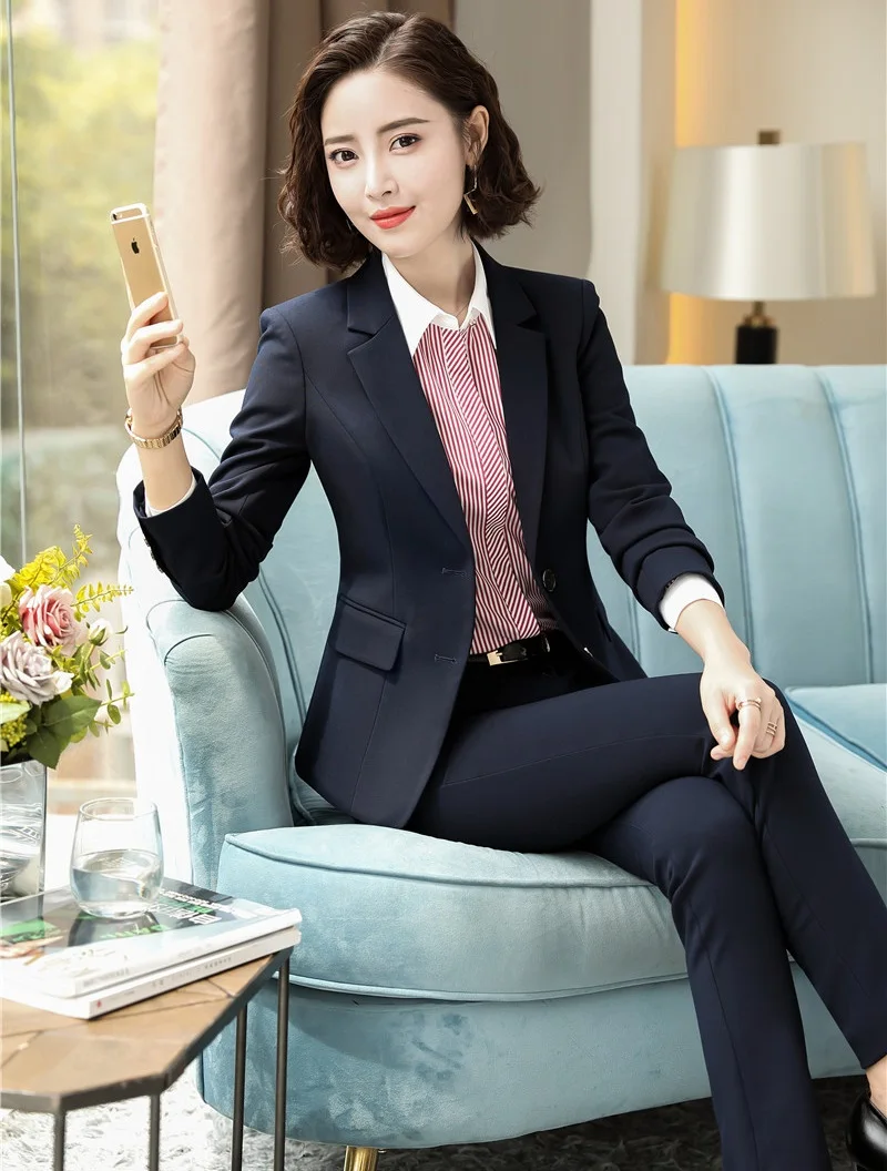 

Pantsuits Women Jackets Coat and Pants 2 Piece Sets Business Suits Women Uniforms Styles Blazers Sets Female Pants Suits