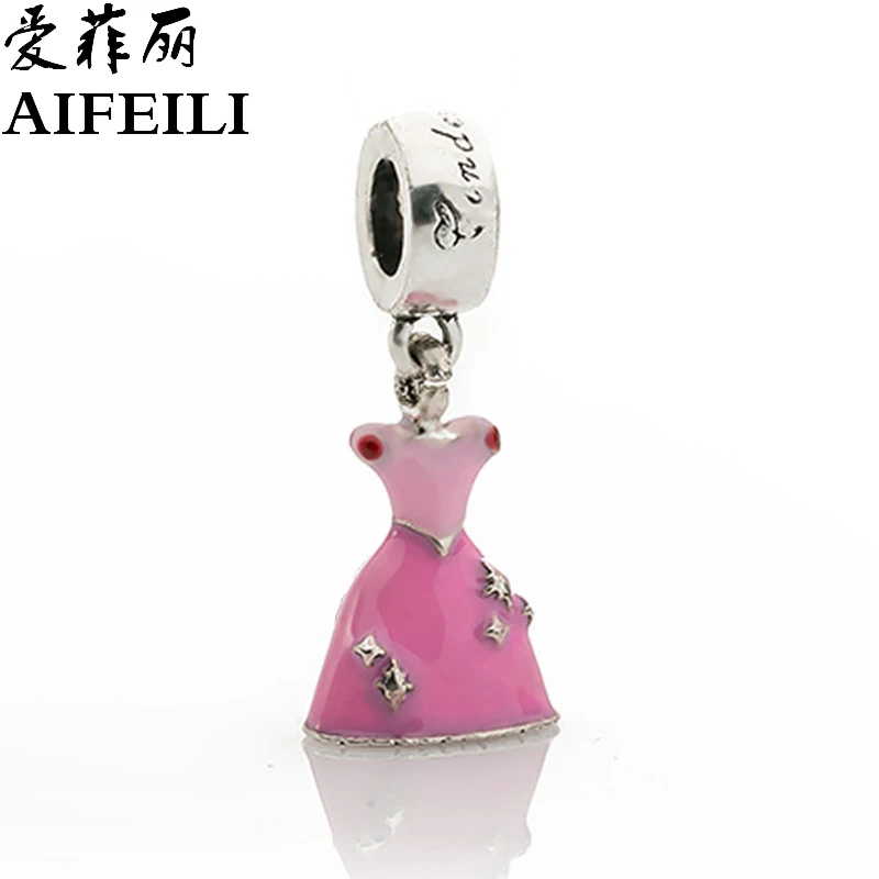 AIFEILI новинка бесплатная доставка серебряный цвет бусы шарм Европейское серебро