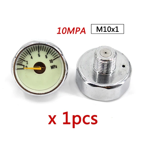 M10s10mpa x 1pcs PCP Пейнтбол Airforce насосный клапан с фокусным расстоянием 25 мм M8x1 M10x1 1/8NPT 1/8BSPP 1 дюйм Мини Давление датчик Подводное манометр 20mpa 30mpa 40mpa - Цвет: M10s10mpa x 1pcs