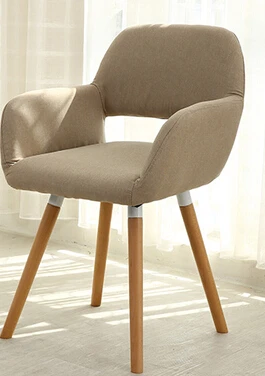 

The Nordic chair solid wood chair, cloth art single person sofa chair.