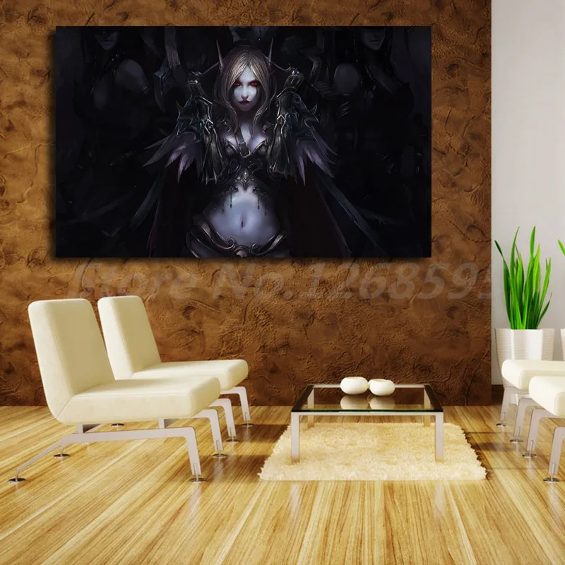 World Of Warcrafts Sylvanas Windrunner парусиновые плакаты с принтами настенная живопись