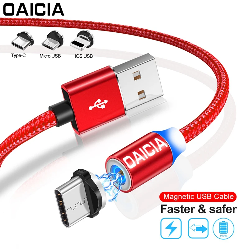 Магнитный кабель Micro USB для iPhone samsung oneplus 6t type-c, быстрая зарядка, магнитное зарядное устройство, usb type C, кабели для мобильных телефонов
