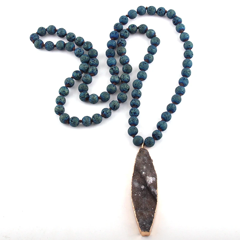 MOODPC модное богемное этническое ювелирное изделие много лавы камни Длинные