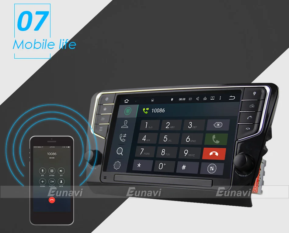 Eunavi 9 ''1 Din Android 9,0 автомобильный Радио gps навигация 4G ram для Volkswagen Skoda Octavia 3g wifi bleutooth
